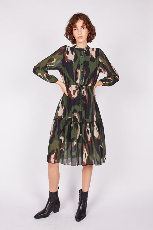 Vestido estampado militar