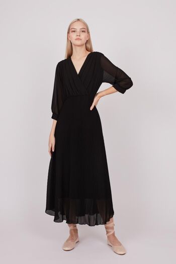 Robe longue micro plissée 1 1