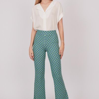 Geometric flared trousers