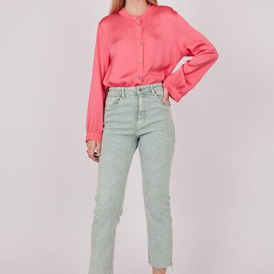 Jeans cropped con orlo sfrangiato 2