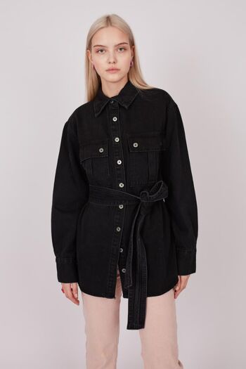 Veste en jean ceinturée 1