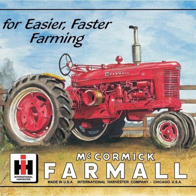 Plaque metal Tracteur Mc Cormick Farmall