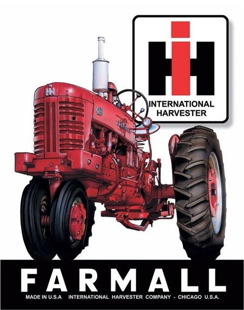 Plaque metal Tracteur IH Farmall