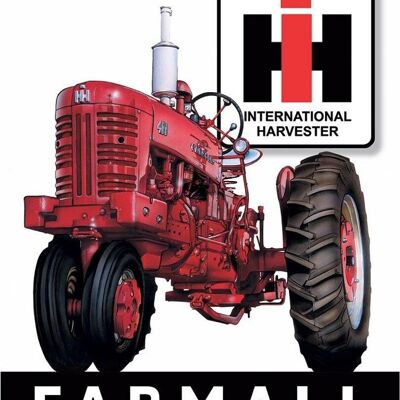 Plaque metal Tracteur IH Farmall