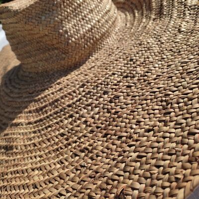 Handmade straw oversized sunbonnet