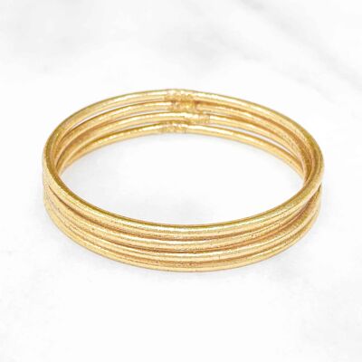 Pulsera budista certificada fabricada en Tailandia - Modelo fino - ORO CLARO