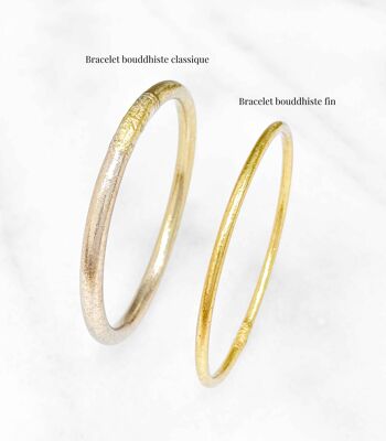 Bracelet bouddhiste certifié made in Thaïlande - Modèle fin - LIGHT GOLD 2