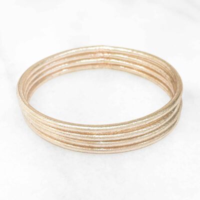 Pulsera budista certificada fabricada en Tailandia - Modelo fino - CHAMPAGNE