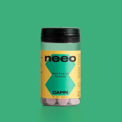 CAPRI Integratore per capelli e unghie - 60 caramelle vegane - 1 mese di cura