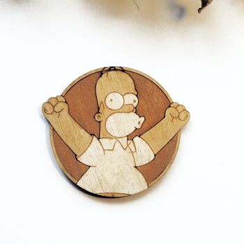 Lot de 6 sous-verres en bois Les Simpson - Cadeau de pendaison de crémaillère 4