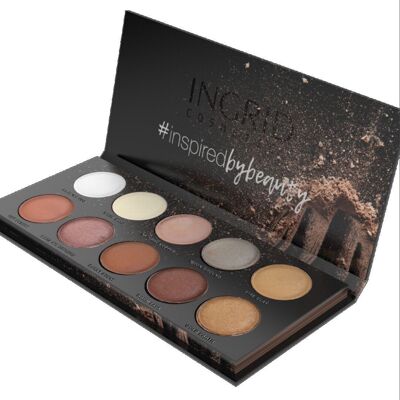 Palette de 10 ombres à paupières NUDE & Natural Beauty - 25g - Ingrid