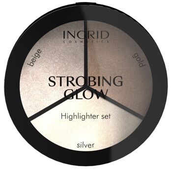 Enlumineur palette Strobing Glow - 3 couleurs - 15g - Ingrid Cosmetics 1