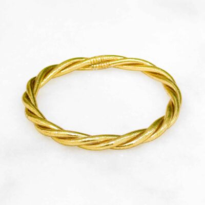 Bracelet bouddhiste certifié made in Thaïlande - Modèle torsadé - GOLD