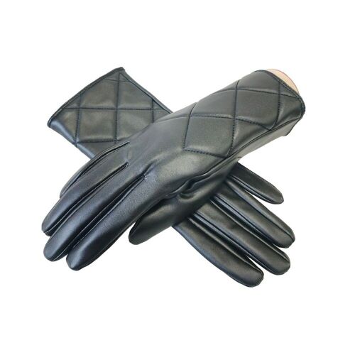 Hildred Square Motif Faux Leather Gloves