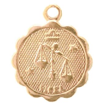 Médaille astro dorée à l'or fin - Balance (250060) 2