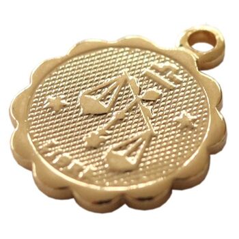 Médaille astro dorée à l'or fin - Balance (250060) 5