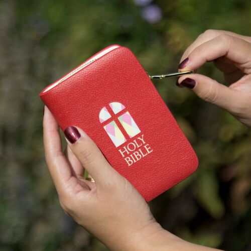 The Holy Bible Book Zip Around Purse