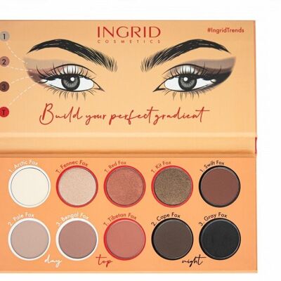 10 shades vegan eye shadow palette - Foxy - 12 gr - Ingrid Cosmetics