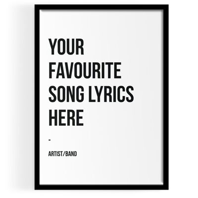 Minimal Favourite Lyrics Print