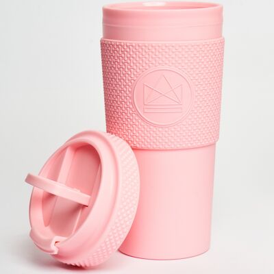 Neon Kactus doppelwandige wiederverwendbare Kaffeetasse - Pink Flamingo 20oz