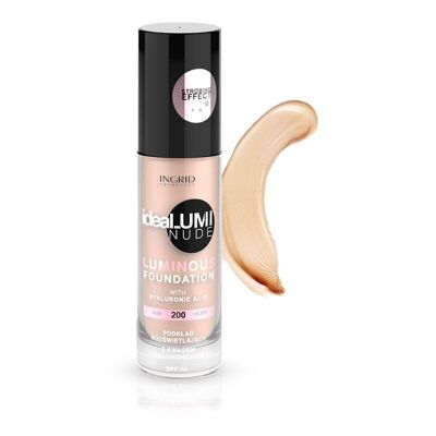Fond de teint Idealumi à l'acide hyaluronique Ingrid Cosmetics - MAKE UP FOUNDATION Idealumi Nude 200
