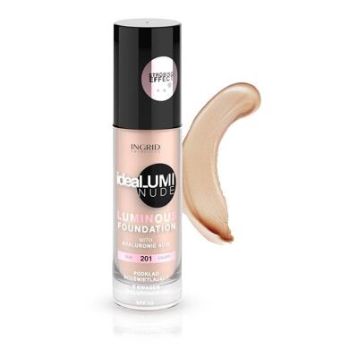 Base de maquillaje Idealumi con ácido hialurónico Ingrid Cosmetics - MAKE UP FOUNDATION Idealumi Nude 201