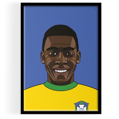 Inspiriert von Pele Portrait KUNSTDRUCK