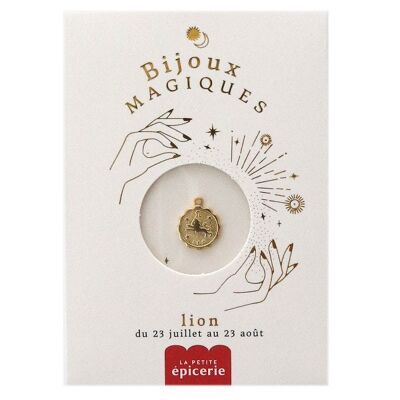 Médaille astro dorée à l'or fin - Lion (250065)