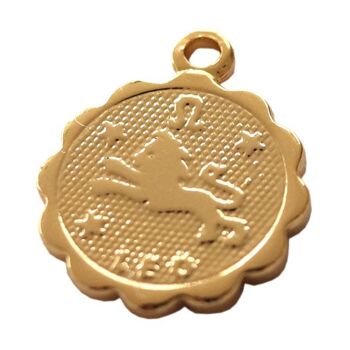 Médaille astro dorée à l'or fin - Lion (250065) 4