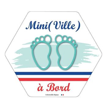 Adhésif Bébé à Bord ultra-résistant - Ville pieds garçon 2