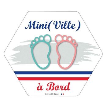 Adhésif Bébé à Bord ultra-résistant - Ville pieds mixte 2