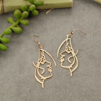 Boucles d'oreilles en forme de visage 7