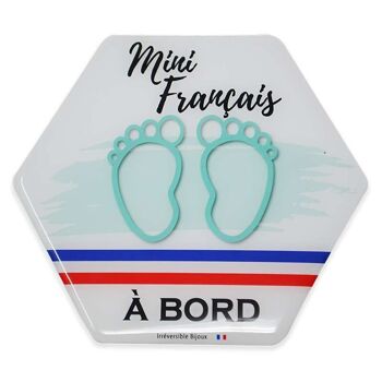 Adhésif Bébé à Bord ultra-résistant - Mini Français (Bleu/Garçon) 2