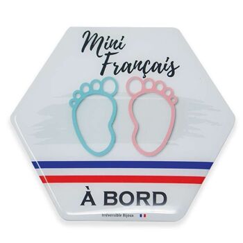 Adhésif Bébé à Bord ultra-résistant - Mini Français (Gris/Mixte) 2