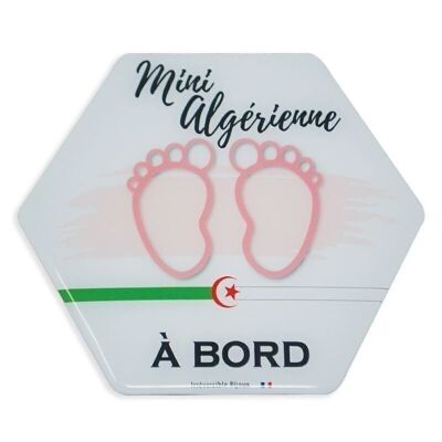 Adhésif Bébé à Bord ultra-résistant - Mini Algérienne (Rose/Fille)