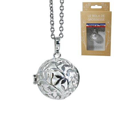 Pregnancy bola silver cage **MADE IN France** - DIANE (Flower of life cage/White ball)