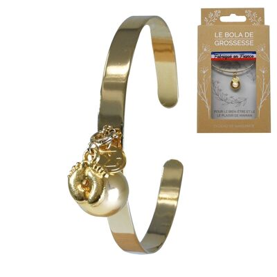 Smooth gold bola bracelet **MADE IN France** - MORGAN (Baby feet)