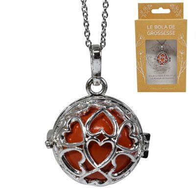 Silver cage pregnancy bola - SARAH (Heart cage/Rust ball)