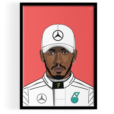 Inspiré par Lewis Hamilton Portrait ART PRINT