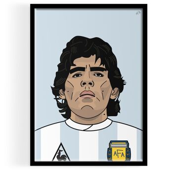 Inspiré par Diego Maradona Portrait ART PRINT 1