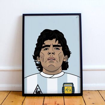 Inspiré par Diego Maradona Portrait ART PRINT 2