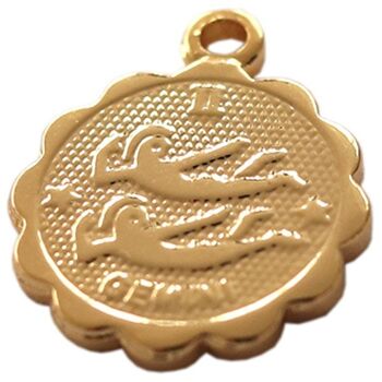 Médaille astro dorée à l'or fin - Gémeaux (250061) 2
