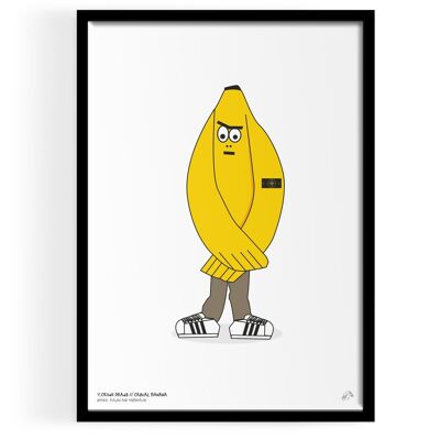Arte de pared de plátano informal