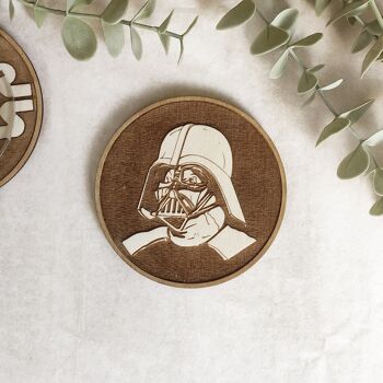 Ensemble de 6 sous-verres en bois Star Wars - Baby Yoda - Dark Vador - Porte-gobelets 8