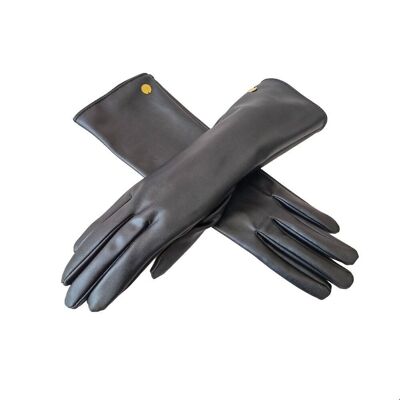 Walshe Black Faux Leather Gloves