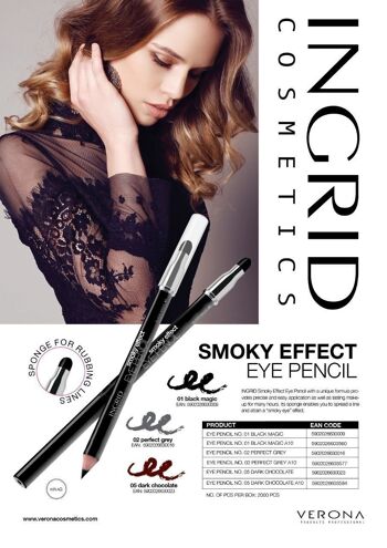 Crayon Smoky Eyes GRIS avec éponge Ingrid Cosmetics 5
