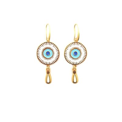 Boucles d'oreilles longues divinité blanche