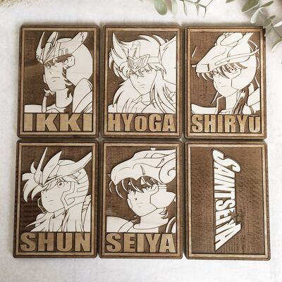 Set de 6 posavasos de madera Saint Seiya Cards - Cup Hold