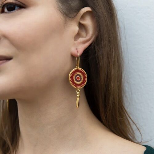 Long Red Deity Earrings