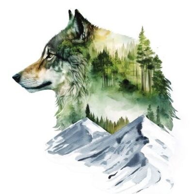Tarjeta sostenible - lobo